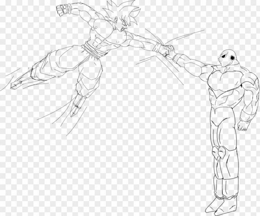 Line Draft Goku Drawing Super Saiya Character Sketch PNG