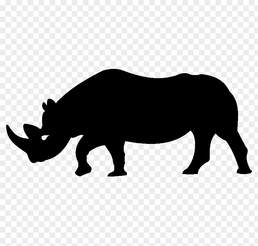 Silhouette Rhinoceros Cat Clip Art PNG