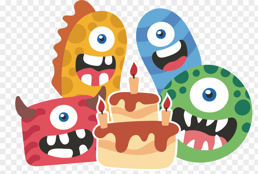 Cute Cartoon Little Monster Party Birthday PNG