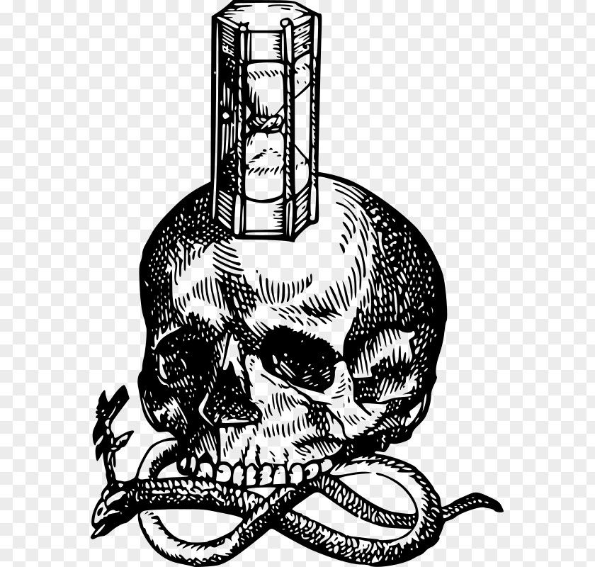 Hourglass Death Human Skull Symbolism PNG