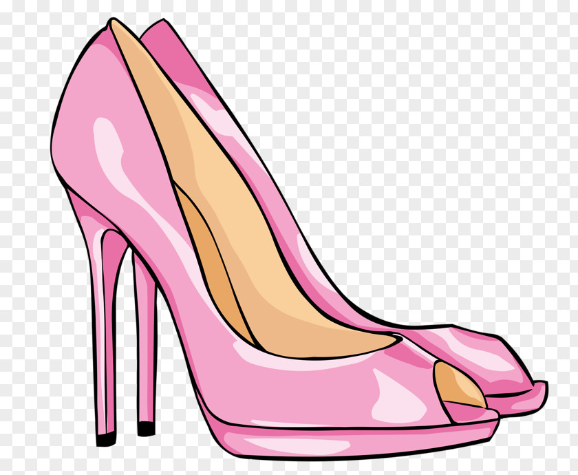 Pink High Heels High-heeled Footwear Shoe Flip-flops Clip Art PNG
