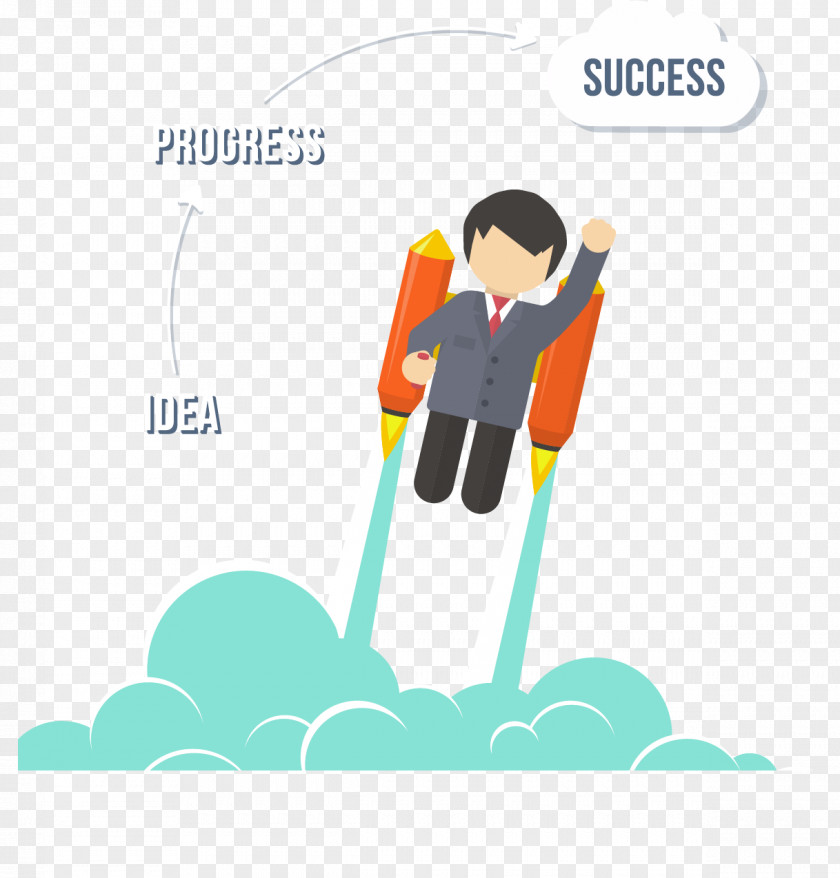 Business Cartoon Vector Material Free Dig Businessperson Rocket Royalty-free Illustration PNG