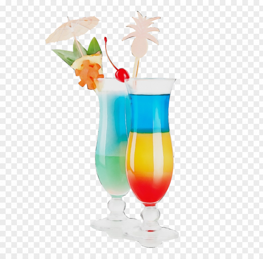Liqueur Tequila Sunrise Rainbow Watercolor PNG