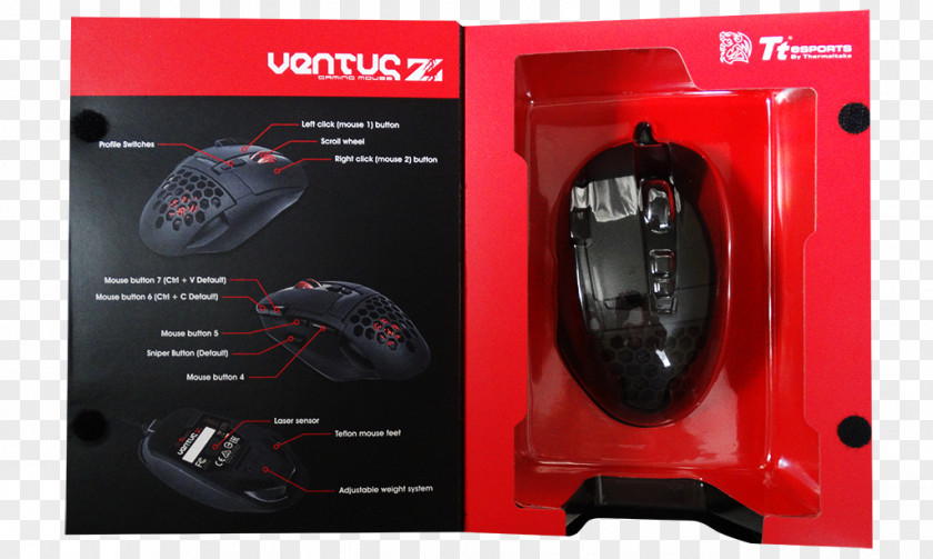 Computer Mouse Ventus Z Gaming MO-VEZ-WDLOBK-01 Thermaltake Input Devices PNG