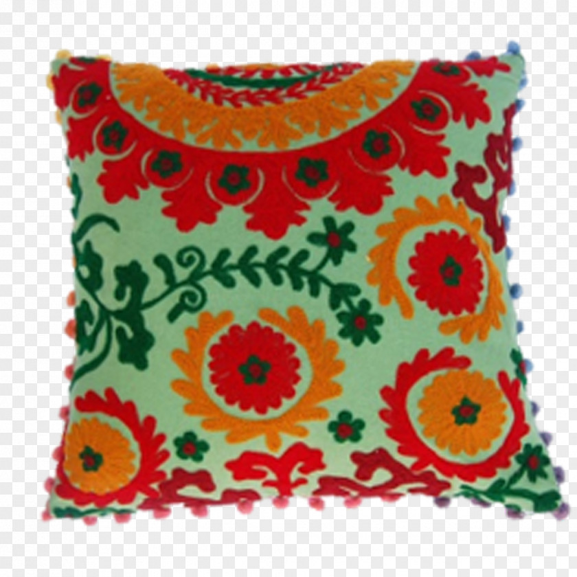Retro Kraft Paper Title Box Throw Pillows Cushion Suzani Embroidery PNG