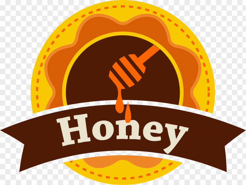 Cartoon Honey Label Honeycomb Food Bee PNG