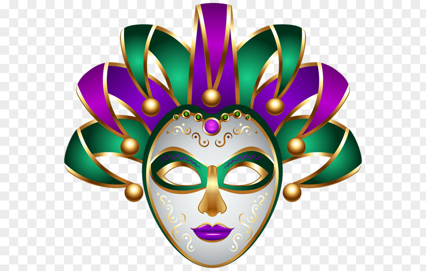 Vintage Gold Mardi Gras In New Orleans Mask Carnival Clip Art PNG