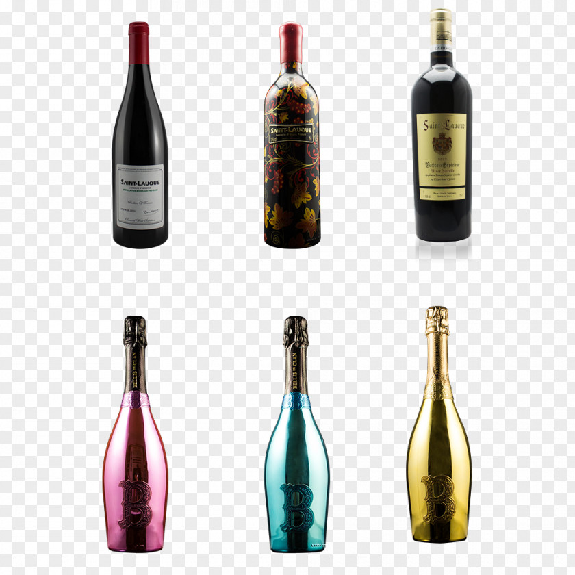 Wine Red Champagne Glass Bottle Drink PNG