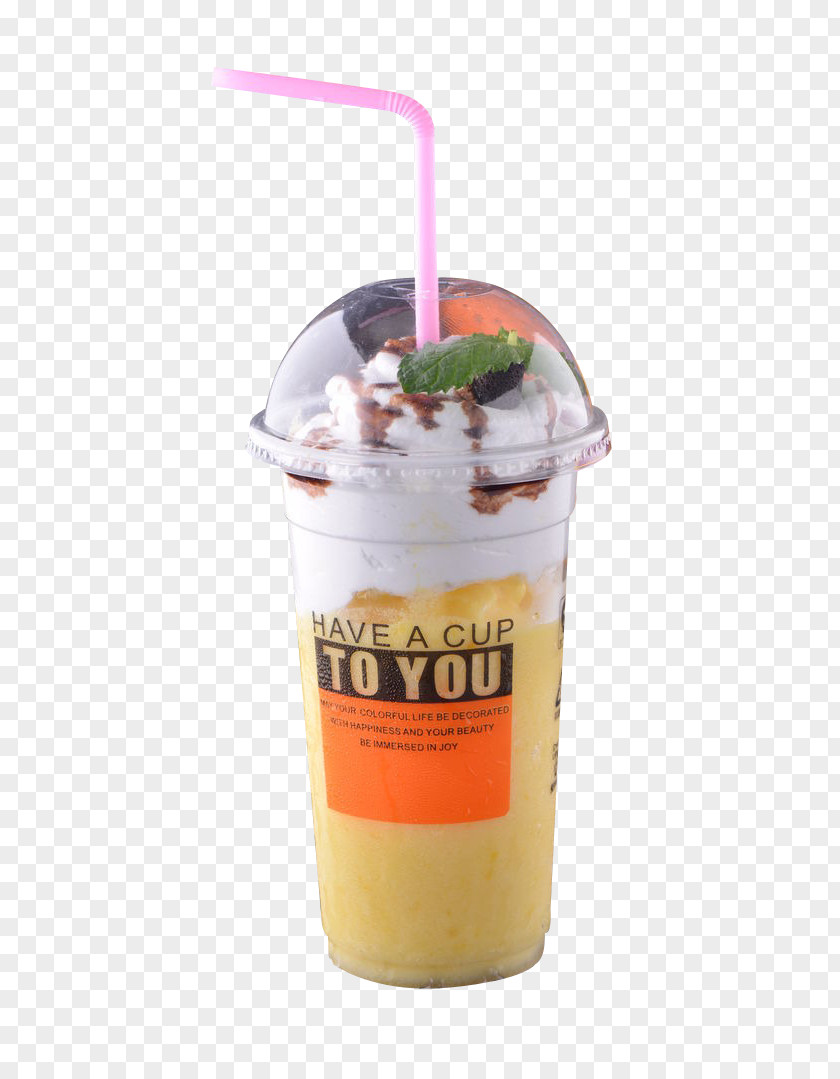 Cool Pineapple Pomelo Smoothie Ice Cream Latte Milkshake Coffee PNG