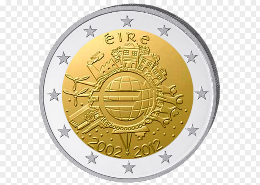 Gold Coin 2 Euro Commemorative Coins PNG