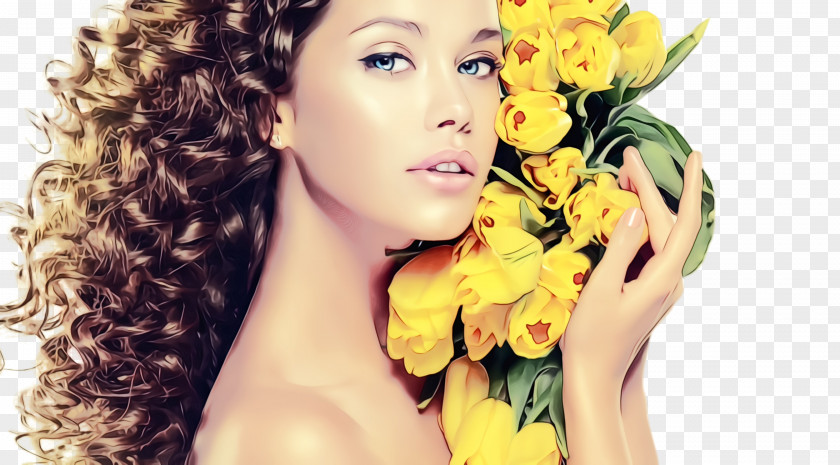 Plant Flower Hair Face Skin Beauty Yellow PNG