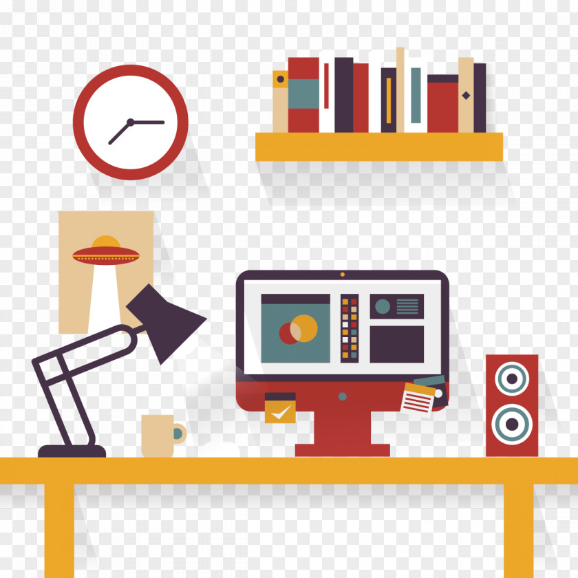 Vector Computer Desk User Interface Design PNG