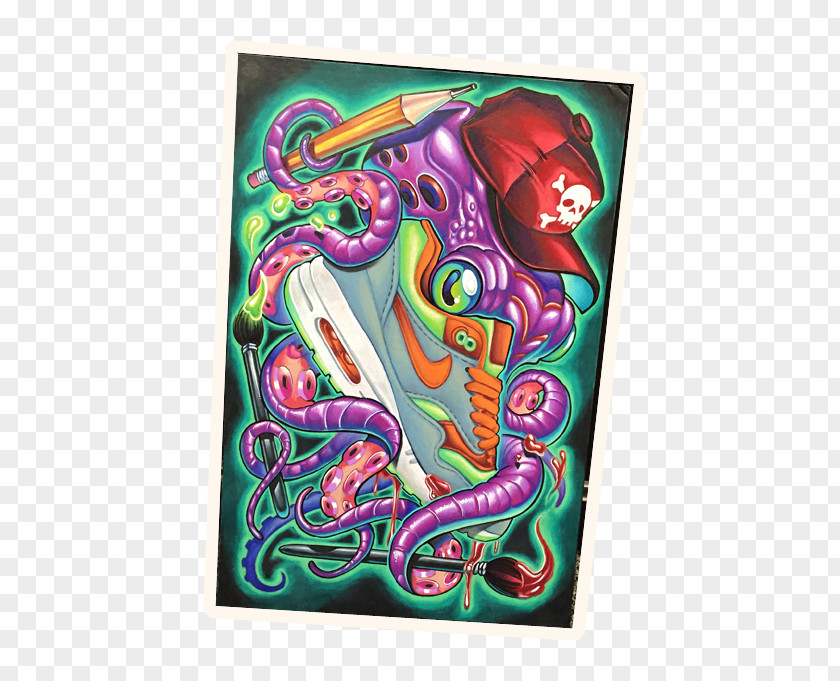 Skateboard Tattoo Octopus Visual Arts PNG