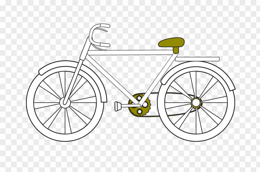Cartoon Drawing Bicycle Wheel Road Hybrid Frame PNG