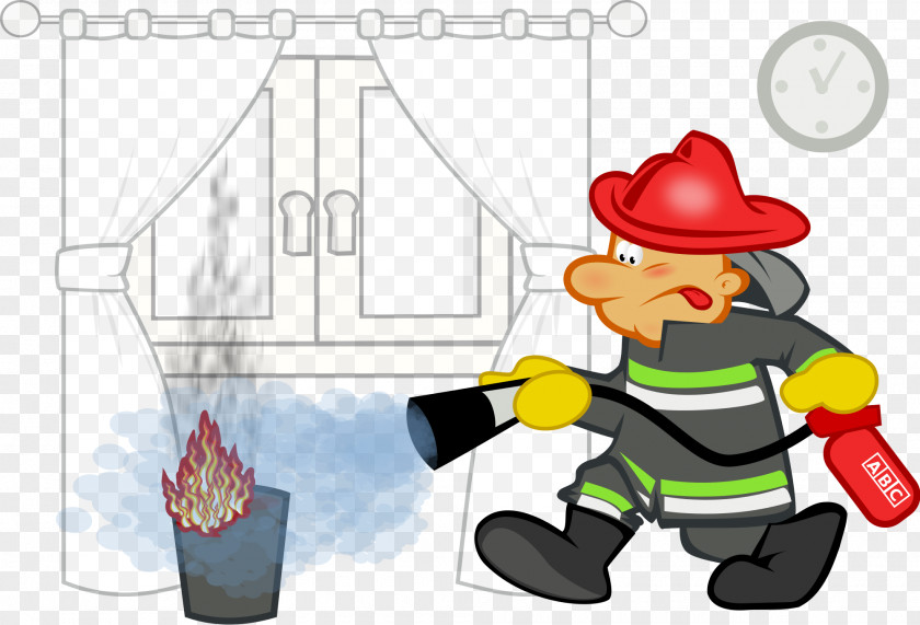 Firefighter Cartoon Clip Art Illustration Human Behavior Character PNG