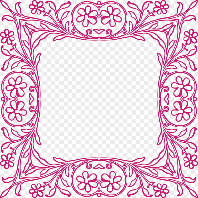 Flower Border Picture Frame Paper Ornament Clip Art PNG