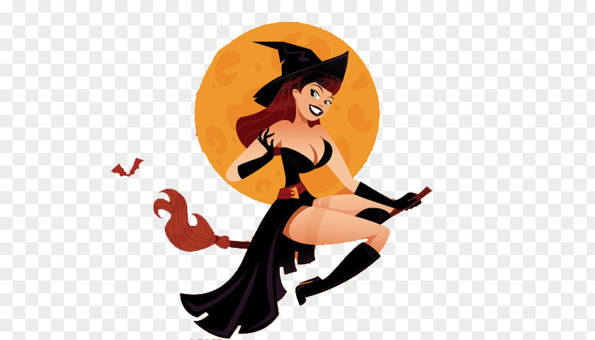 Halloween Witchs Broom Witchcraft Illustration PNG