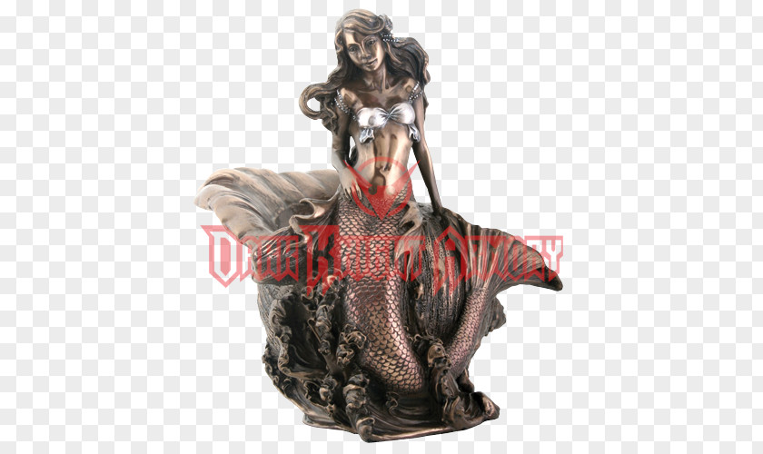 Mermaid Shells Figurine Statue Bronze Sculpture Collectable PNG