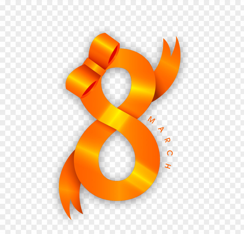 Orange Number 8 Arabic Numerals Computer File PNG