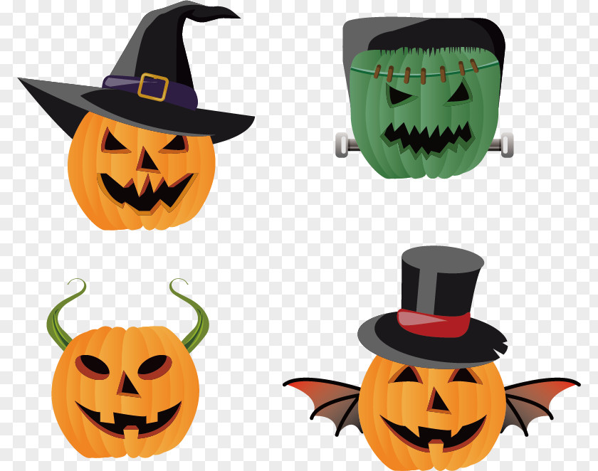 Pumpkin Head Frankensteins Monster Halloween Jack-o-lantern PNG