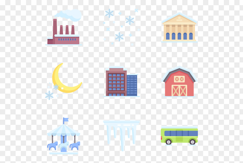 Winter Town Clip Art PNG