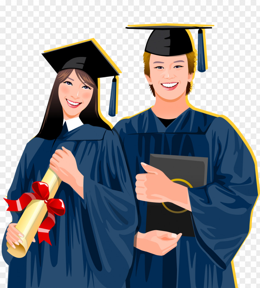 Hand Drawn Graduation Wear Bachelor's Clothing Student Vector Ceremony Academic Dress Stock Illustration Clip Art PNG