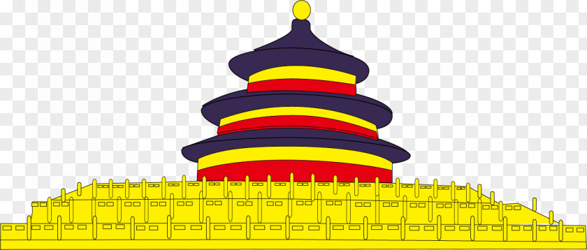 Vector Hand Colored Temple Of Heaven Forbidden City Illustration PNG