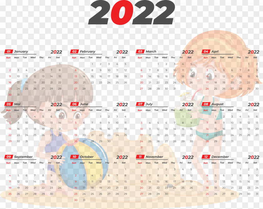 2022 Printable Yearly Calendar 2022 Calendar PNG