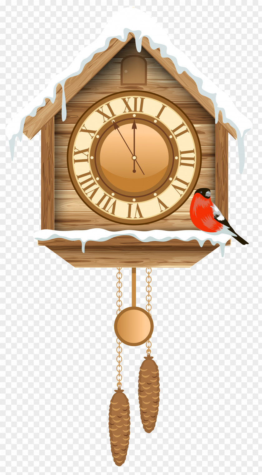 Christmas Cuckoo Clock With Snow Clipart Pendulum Clip Art PNG