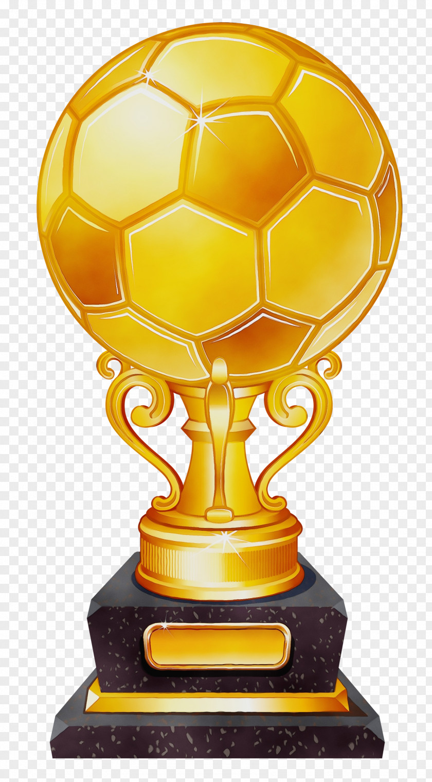 Soccer Ball Yellow World Cup Trophy Cartoon PNG