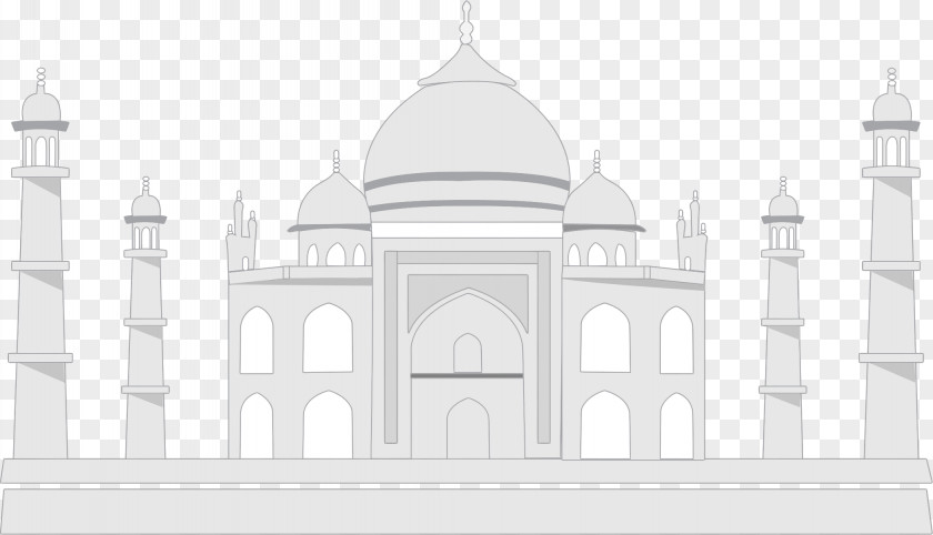 Taj Mahal Transparent Background Black Clip Art PNG
