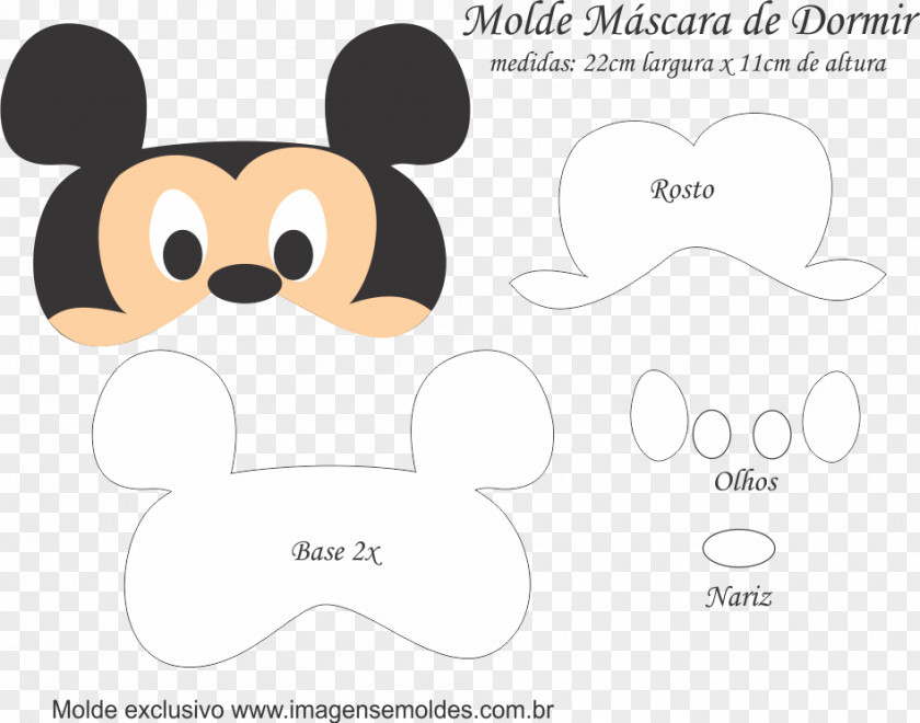 Face Mask Molde Mickey Mouse Boo Minnie PNG