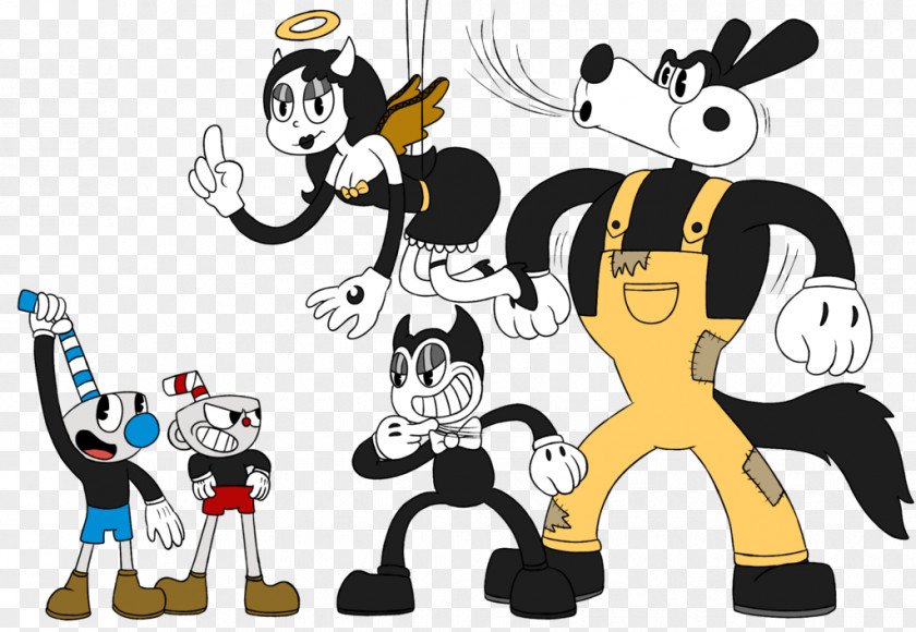 Inked Cuphead Bendy And The Ink Machine Undertale Cartoon Drawing PNG