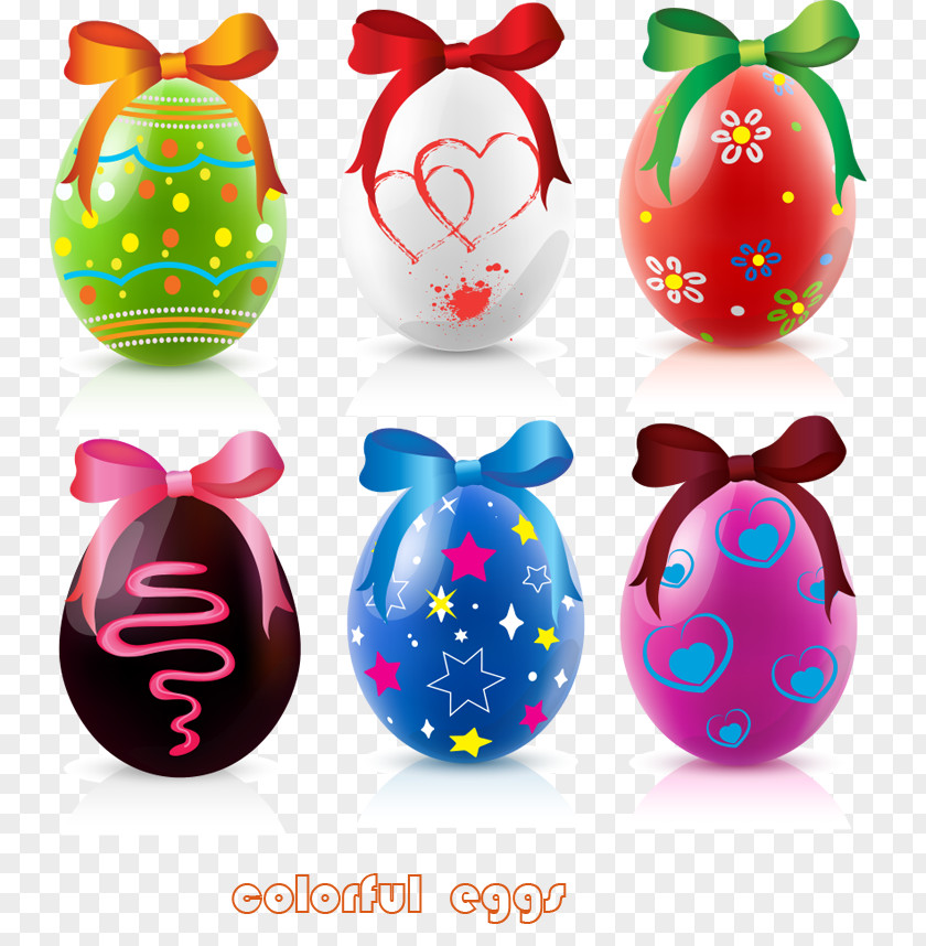 6 Bow EGGS Easter Bunny Happiness Illustration PNG