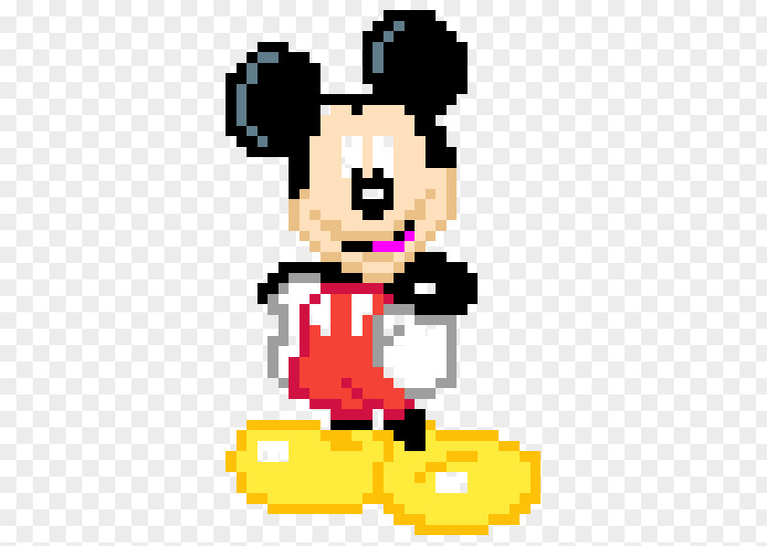 Mickey Mouse Pixel Art Bead Drawing PNG