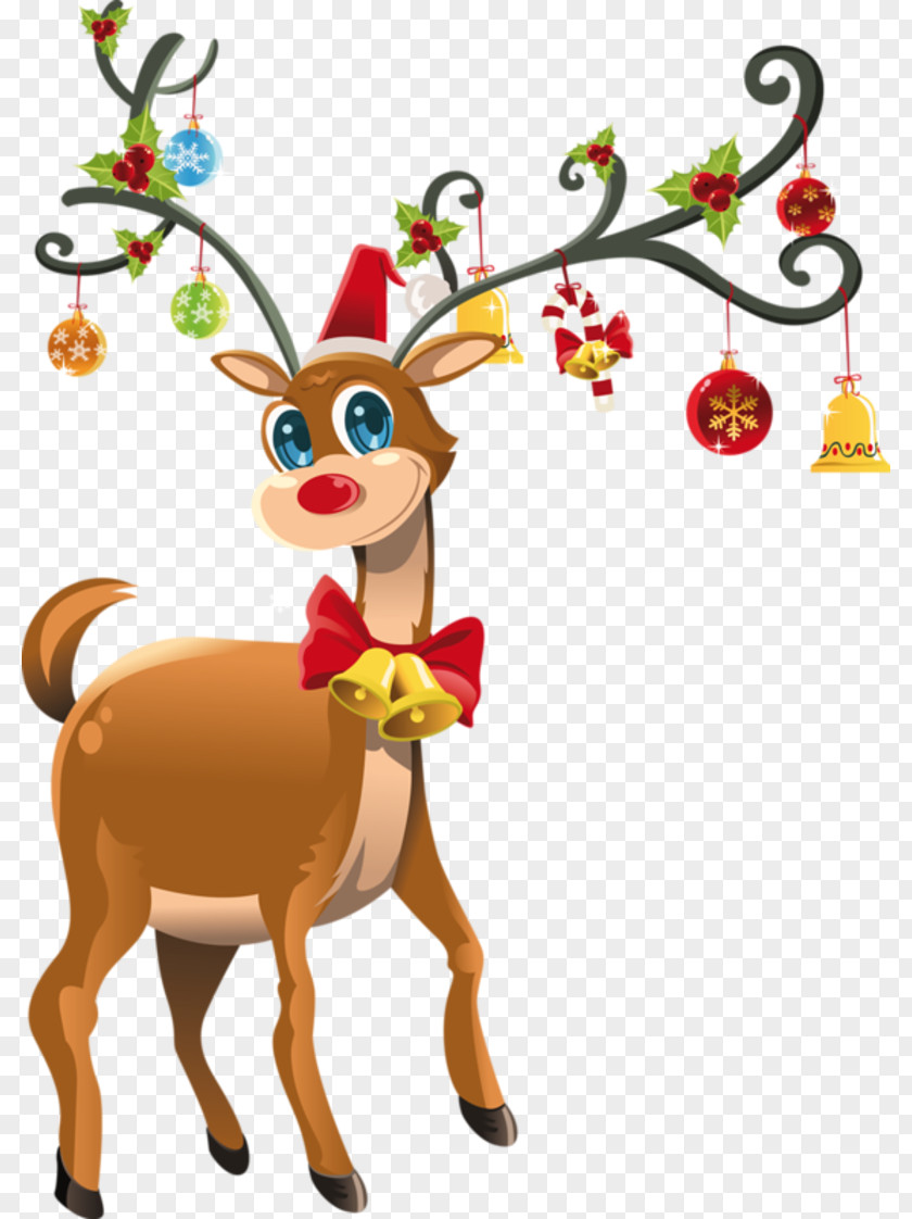 NOROZ Rudolph Reindeer Santa Claus Christmas Clip Art PNG