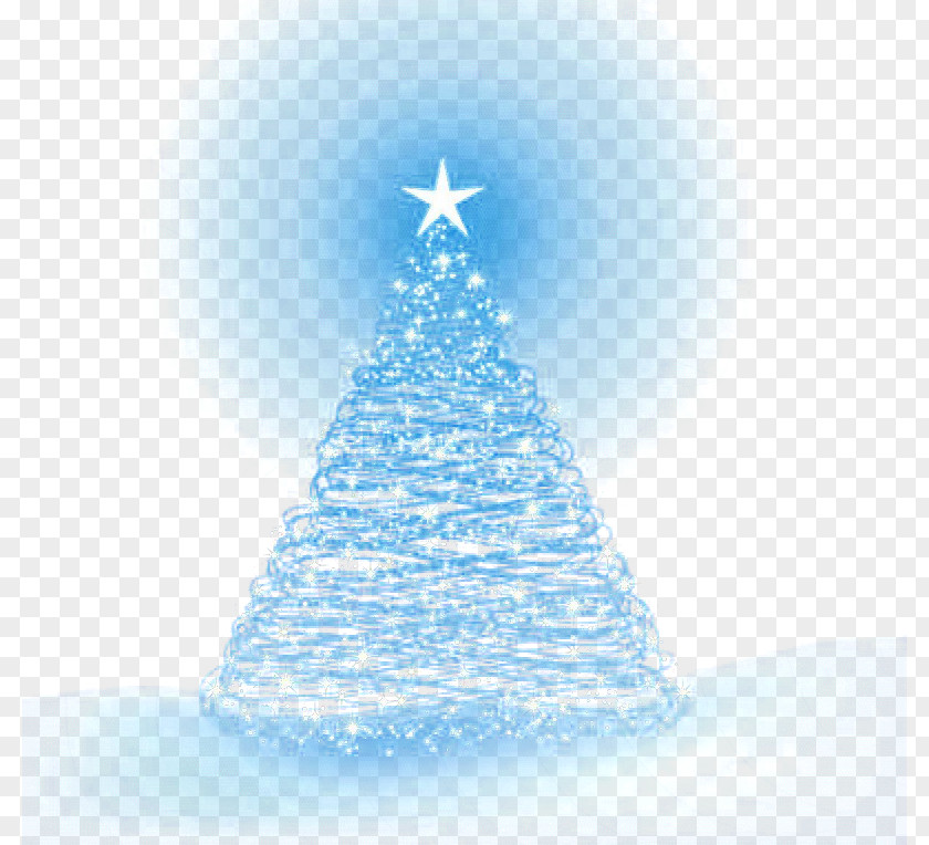 Blue Neon Christmas Tree Spruce Fir Ornament PNG
