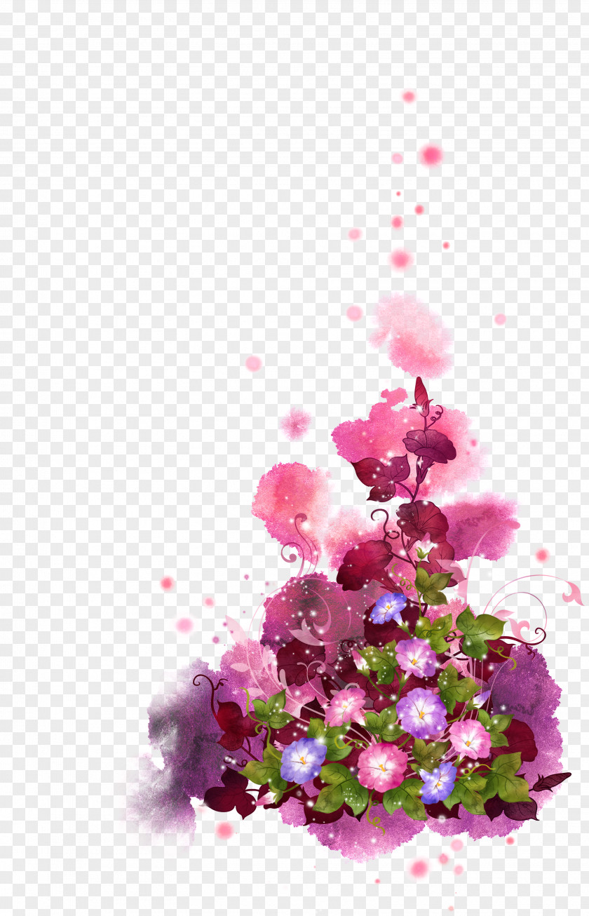 Ink Pink Fantasy Flowers Background Flower Graphic Design Clip Art PNG