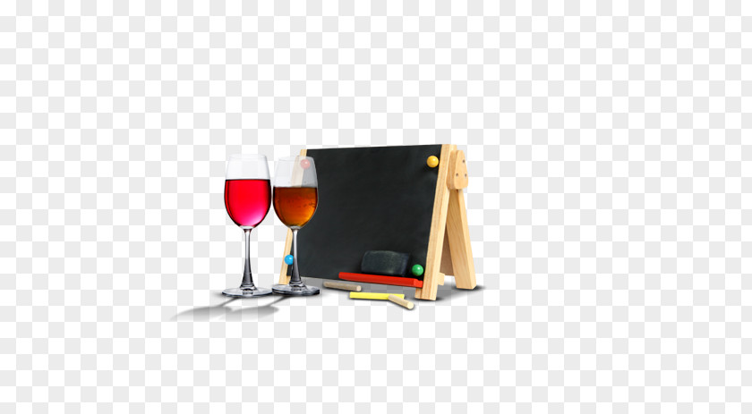 Red Wine Glass Blackboard PNG
