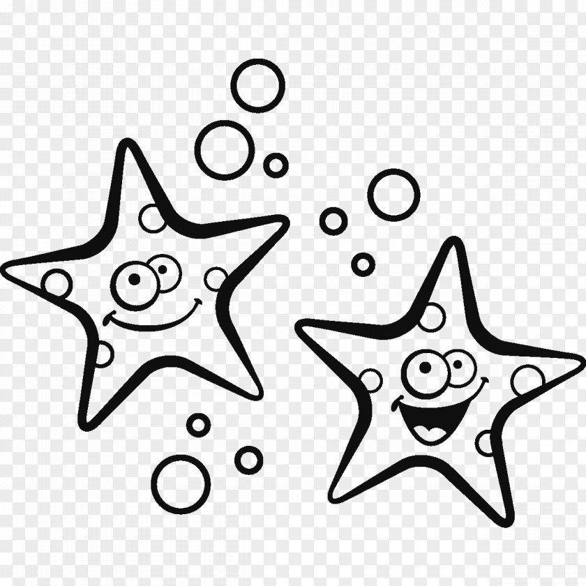 Starfish Drawing Sticker Wall Decal Art Design Mural PNG