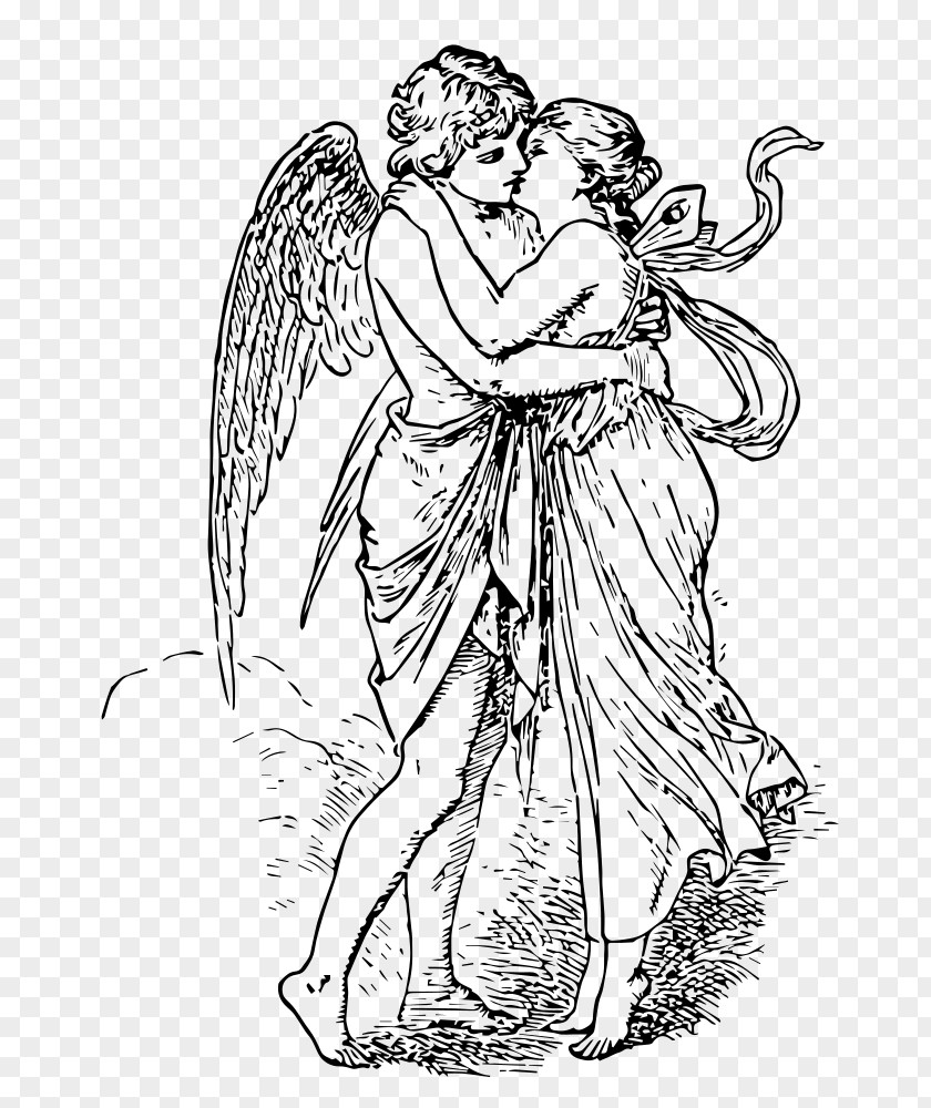 Cupid And Psyche Revived By Cupid's Kiss Eros Clip Art PNG