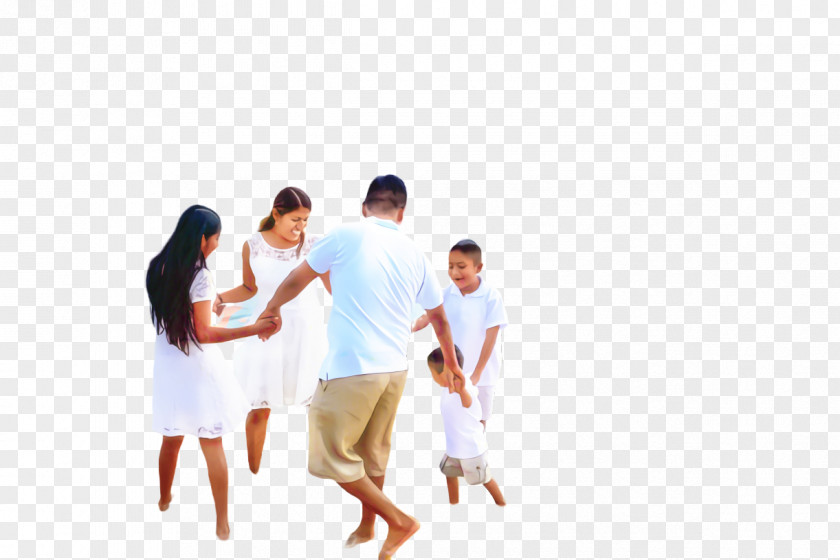 Happy Holding Hands Family Cartoon PNG