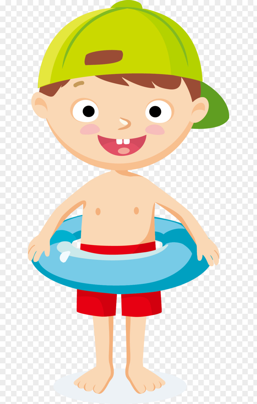 Boy Pennant Swimming Vector Graphics Cartoon Clip Art Illustration PNG