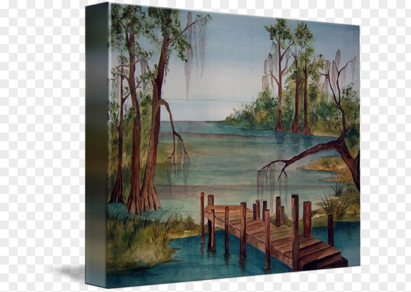 Painting Bayou Acrylic Paint Landscape PNG