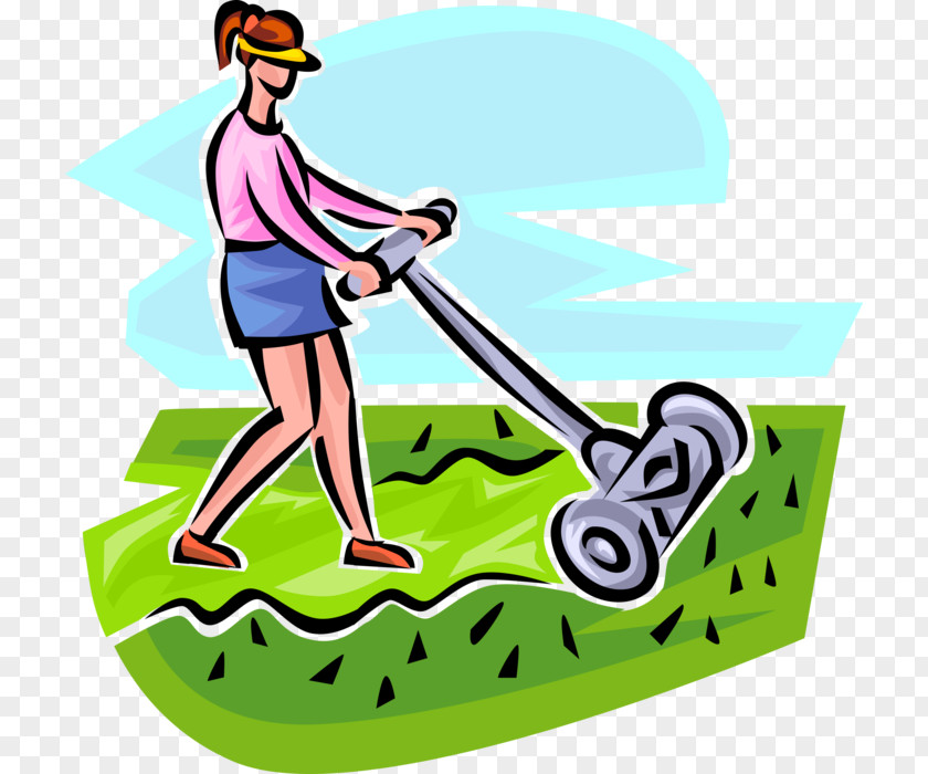 Woman Clip Art Lawn Mowers Illustration Vector Graphics Image PNG