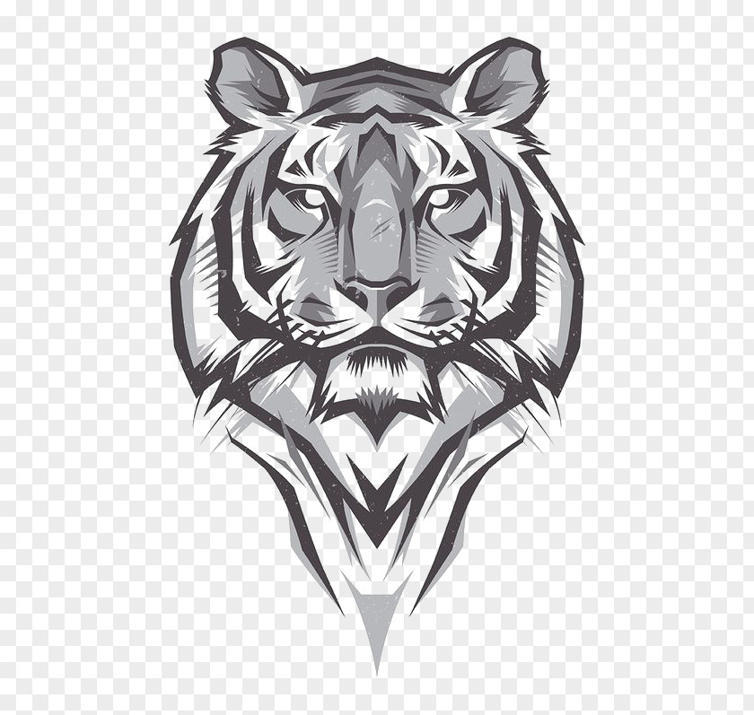 Tiger Head T-shirt Bengal Drawing Illustration PNG