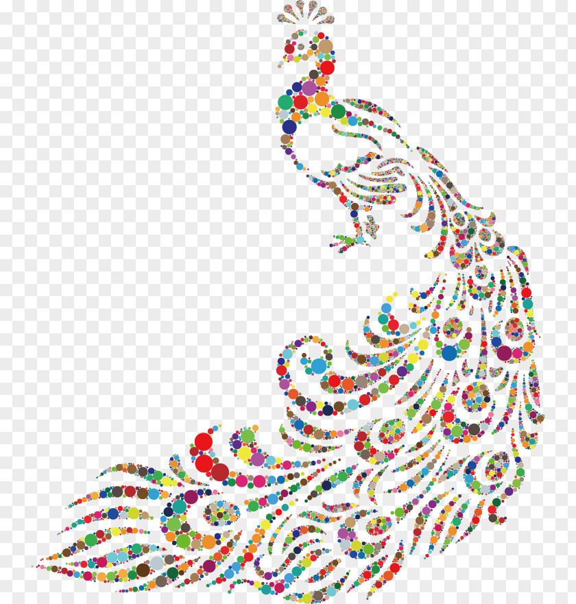 Vector Color Peacock Peafowl Art Painting Wall Decal Drawing PNG