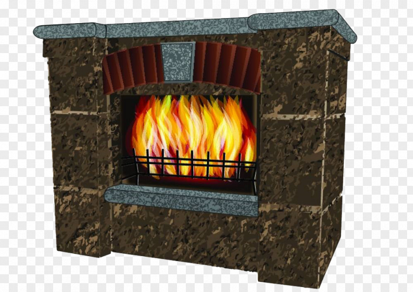 Hand Painted Fireplace Hearth Heat PNG