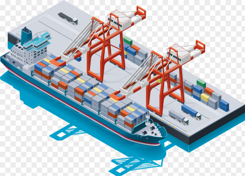 Ship Container Intermodal Port Cargo PNG