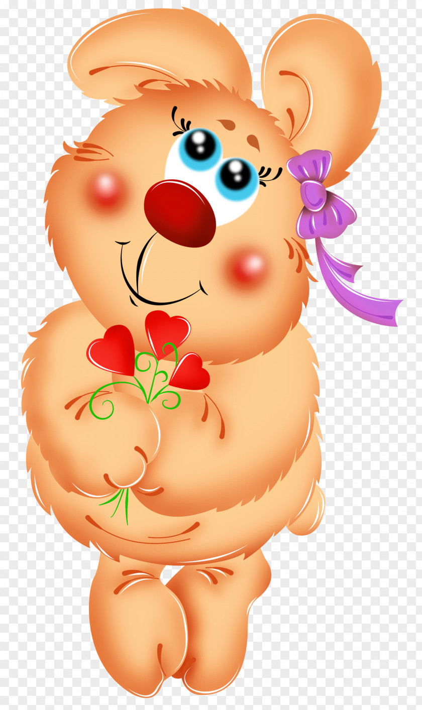 Valentine Bear With Hearts Bouquet PNG Picture Valentine's Day Love Drawing PNG